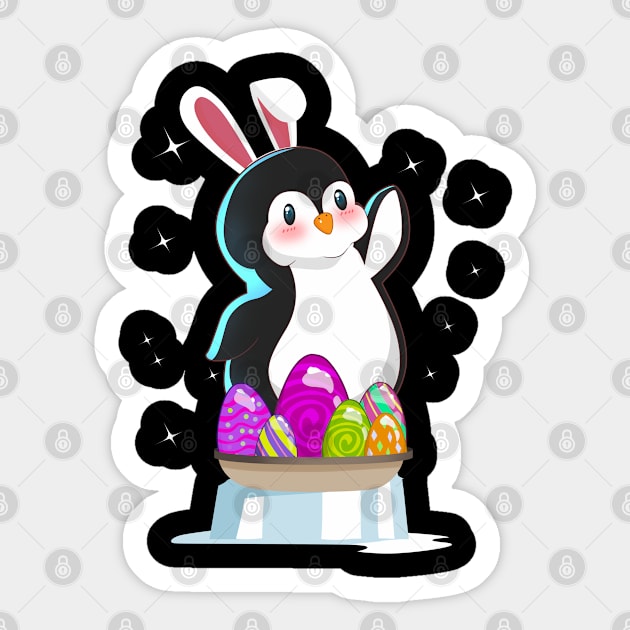 Easter Bunny Cute Penguin Egg Hunt Sticker by TheBeardComic